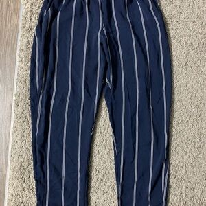 Navy Striped Pants